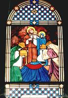  vitraux  - Adoracion de los Reyes Magos al Ni�o Jesus -  Vitrales nuevos realizados en 1995 - Parroquia  San Jose Obrero -  Mercedes Pcia. de Buenos Aires.-